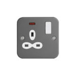 Metal Clad Range 1G 13A Switched Socket with Neon-DP