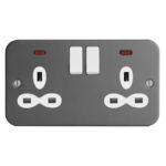 Metal Clad Range 2G 13A Switched Socket with Neon-SP