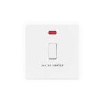 Screwless Flat Profile 1G 20A D.P. Switch with Neon - Printed Water Heater