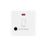 Screwless Flat Profile 1G 20A D.P. Switch with Neon and Flex Outlet - Printed Water Heater