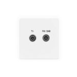 Screwless Flat Profile 2G Screened Diplexed Outlet (TV,FM,DAB)