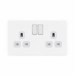 Screwless Flat Profile 2G 13A Switched Socket-SP