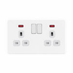 Screwless Flat Profile 2G 13A Switched Socket with Neon-SP