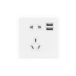 Screwless Flat Profile 10A CCC Socket with Dual USB Charger