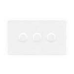 Screwless Flat Profile 3G 2 Way 400W Dimmer Switch - Rotary Push