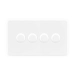 Screwless Flat Profile 4G 2 Way 400W Dimmer Switch - Rotary Push