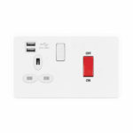 Screwless Flat Profile 45A D.P. Switch   13A Switched Socket with Dual USB Charger (2.4A)