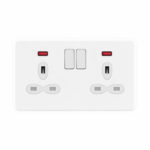 Screwless Flat Profile 2G 13A Switched Socket with Neon-SP