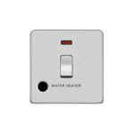 Screwless Flat Profile 1G 20A D.P. Switch with Neon and Flex Outlet - Printed Water Heater