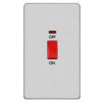 Screwless Flat Profile 45A D.P. Switch with Neon - Large Plate