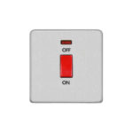 Screwless Flat Profile 45A D.P. Switch with Neon - Single Plate