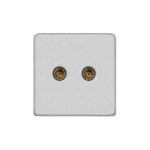 Screwless Flat Profile 2G Co-axial Socket