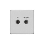 Screwless Flat Profile 2G Screened Diplexed Outlet (TV,FM,DAB)