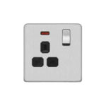 Screwless Flat Profile 1G 13A Switched Socket with Neon-DP