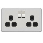 Screwless Flat Profile 2G 13A Switched Socket-SP