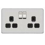 Screwless Flat Profile 2G 13A Switched Socket-DP