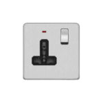 Screwless Flat Profile 1G Universal Switched Socket - SP with Neon