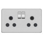 Screwless Flat Profile 2G 15A Switched Socket-SP