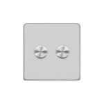 Screwless Flat Profile 2G 2 Way 400W Dimmer Switch - Rotary Push