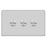 Screwless Flat Profile 3G 2 Way 400W Dimmer Switch - Rotary Push