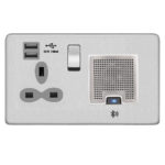 Screwless Flat Profile 13A Switched Socket Outlets with 2.4A Dual USB Charger and TWS Bluetooth Audio Speaker