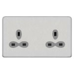 Screwless Flat Profile 2G 13A Un-Switched Socket