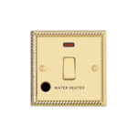 Georgian Profile 1G 20A D.P. Switch with Neon and Flex Outlet - Printed Water Heater