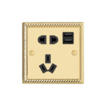 Georgian Profile 10A CCC Socket with Dual USB Charger 2.4A
