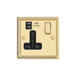 Georgian Profile 1G Universal Switched Socket - SP with USB Charger(2.4A)