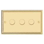 Georgian Profile Universal LED - 3G 2 Way 200W Dimmer - Rotary Push - Trailing Edge