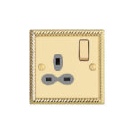 Georgian Slimline 1G 13A Switched Socket-SP