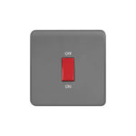 Screwless Curve Profile 45A D.P. Switch - Single Plate