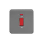 Screwless Curve Profile 45A D.P. Switch with Neon - Single Plate