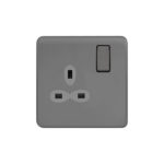 Screwless Curve Slimline 1G 13A Switched Socket-DP