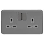 Screwless Curve Slimline 2G 13A Switched Socket-DP