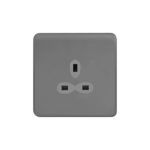 Screwless Curve Slimline 1G 13A Un-Switched Socket