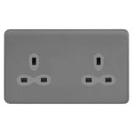 Screwless Curve Slimline 2G 13A Un-Switched Socket