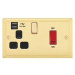 Georgian Profile 45A D.P. Cooker Switch   13A Switched Socket USB (2.4A)
