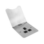 Metal Flat Profile 1G 13A Un-Switched Floor Socket-SP