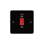 Metal Flat Profile 45A D.P. Switch with Neon - Single Plate