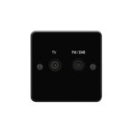 Metal Flat Profile 2G Screened Diplexed Outlet (TV,FM,DAB)