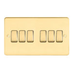 Metal Flat Profile 6G, 1Way 10AX Plate Switch