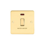 Metal Flat Profile 1G 20A D.P. Switch with Neon - Printed Water Heater
