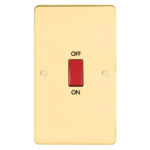 Metal Flat Profile 45A D.P. Switch - Large Plate