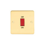 Metal Flat Profile 45A D.P. Switch - Single Plate