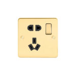 Metal Flat Profile 10A CCC Switched Socket