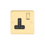 Metal Flat Profile 1G Universal Switched Socket - SP
