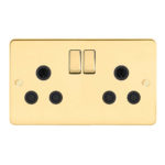 Metal Flat Profile 2G 15A Switched Socket-SP