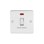 Metal Flat Profile 1G 20A D.P. Switch with Neon - Printed Water Heater