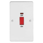 Metal Flat Profile 45A D.P. Switch with Neon - Large Plate